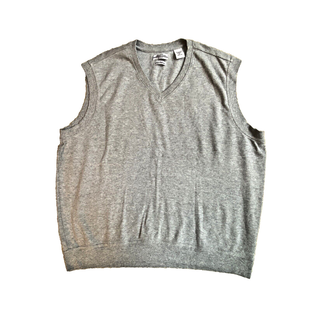 Alan Flusser Golf Silver Collection Pullover Vest Cotton Gray Sweatshirt XL